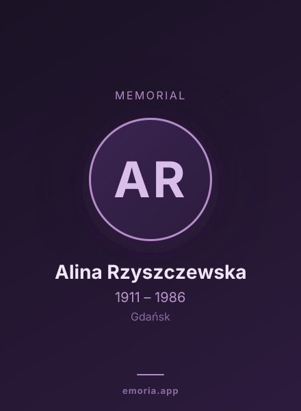 Memorial portrait of Alina Rzyszczewska