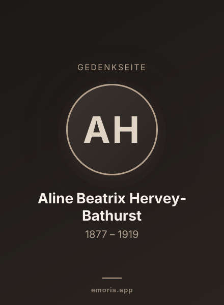 Gedenkportrait von Aline Beatrix Hervey-Bathurst