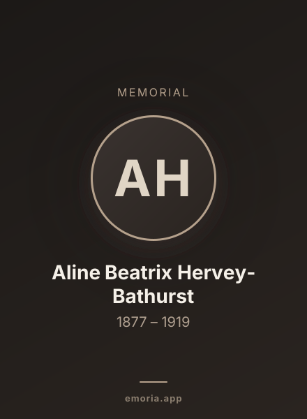 Memorial portrait of Aline Beatrix Hervey-Bathurst