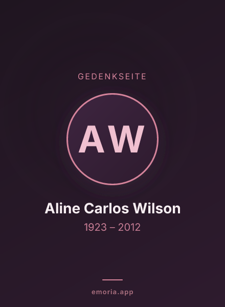 Gedenkportrait von Aline Carlos Wilson