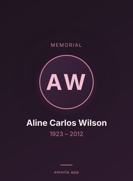 Memorial portrait of Aline Carlos Wilson