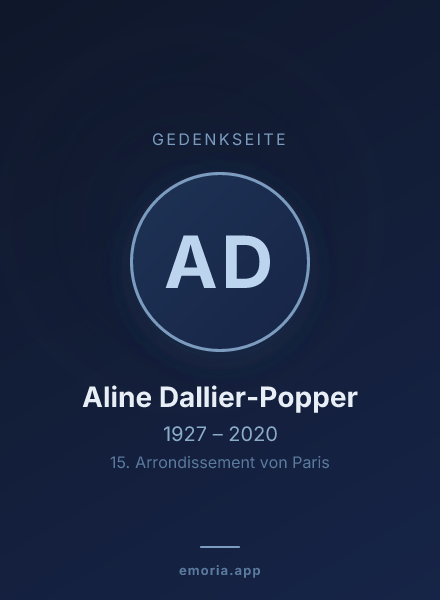 Gedenkportrait von Aline Dallier-Popper