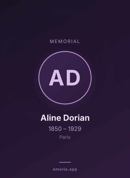 Memorial portrait of Aline Dorian
