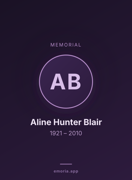 Memorial portrait of Aline Hunter Blair