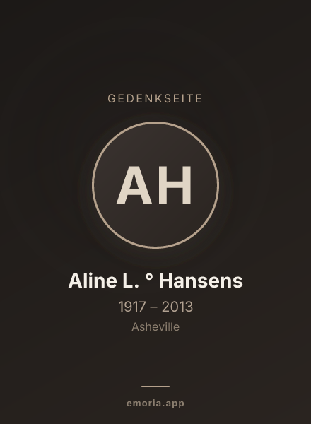 Gedenkportrait von Aline L. ° Hansens