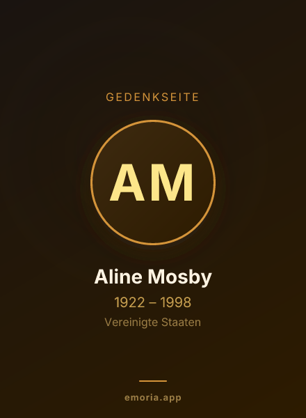 Gedenkportrait von Aline Mosby