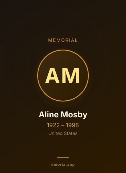 Memorial portrait of Aline Mosby