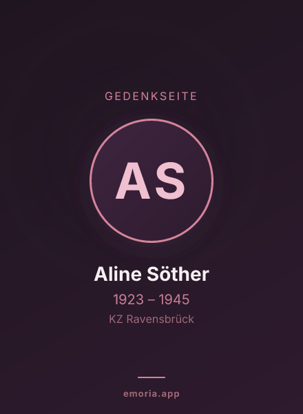 Gedenkportrait von Aline Söther
