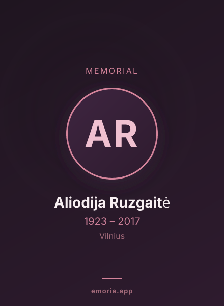 Memorial portrait of Aliodija Ruzgaitė