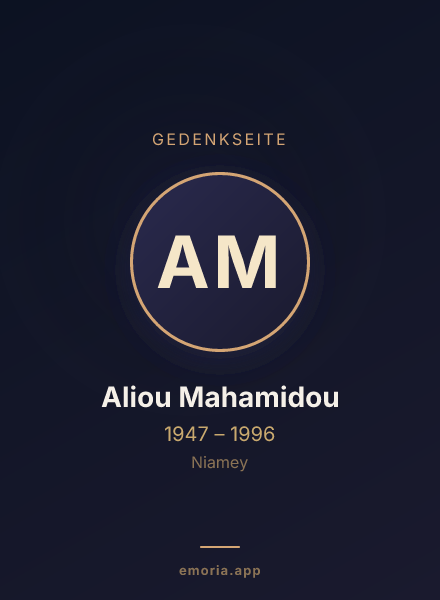 Gedenkportrait von Aliou Mahamidou