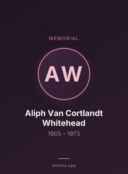 Memorial portrait of Aliph Van Cortlandt Whitehead