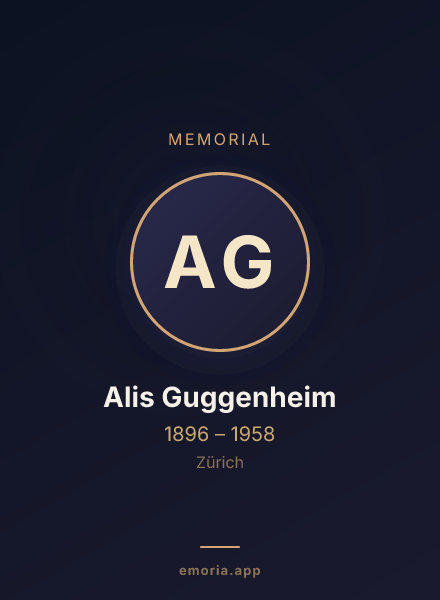 Memorial portrait of Alis Guggenheim