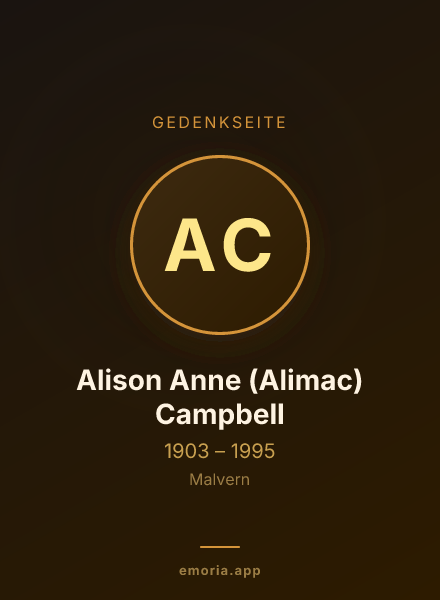 Gedenkportrait von Alison Anne (Alimac) Campbell