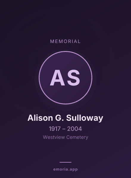 Memorial portrait of Alison G. Sulloway