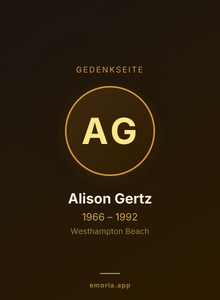 Gedenkportrait von Alison Gertz