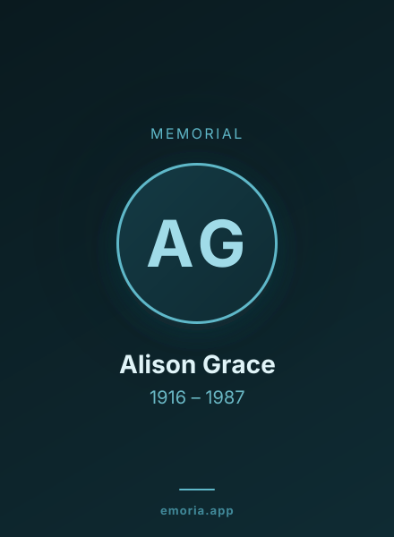 Memorial portrait of Alison Grace