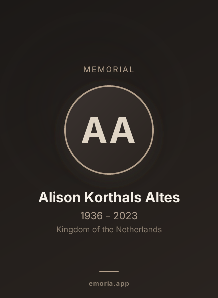 Memorial portrait of Alison Korthals Altes