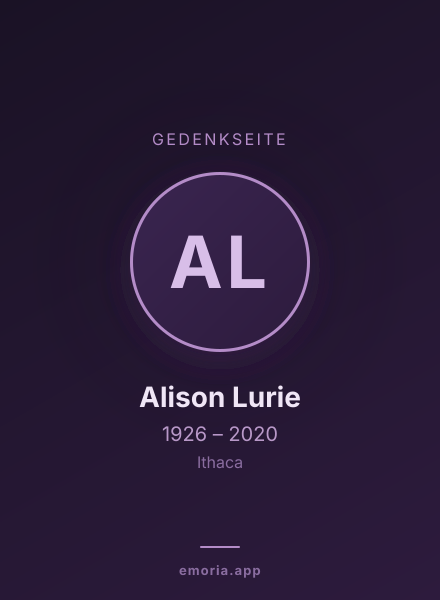Gedenkportrait von Alison Lurie