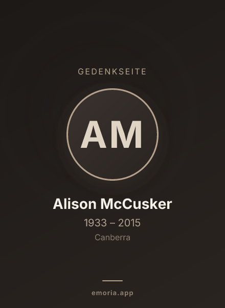 Gedenkportrait von Alison McCusker