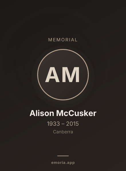 Memorial portrait of Alison McCusker