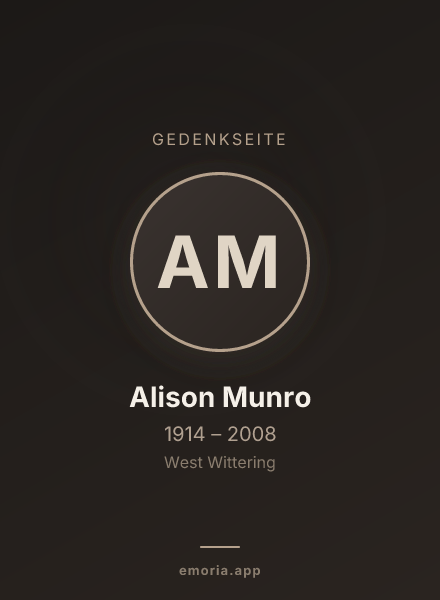 Gedenkportrait von Alison Munro