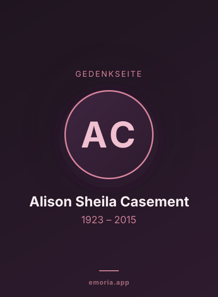 Gedenkportrait von Alison Sheila Casement