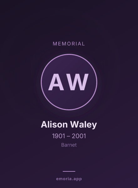 Memorial portrait of Alison Waley