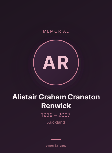 Memorial portrait of Alistair Graham Cranston Renwick