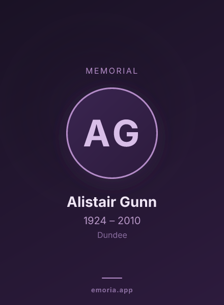 Memorial portrait of Alistair Gunn