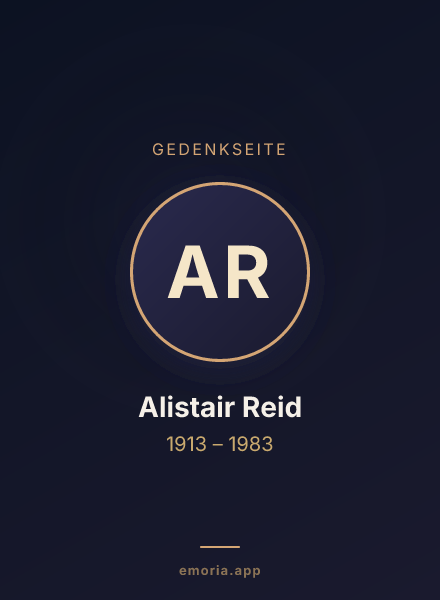 Gedenkportrait von Alistair Reid