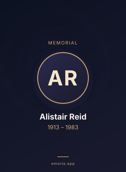 Memorial portrait of Alistair Reid