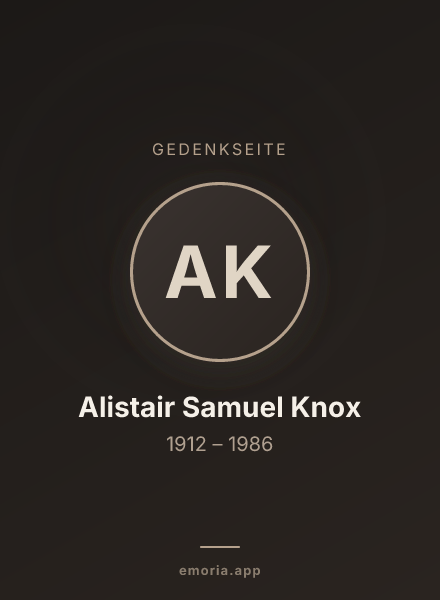 Gedenkportrait von Alistair Samuel Knox