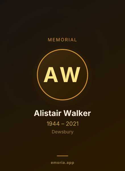 Memorial portrait of Alistair Walker
