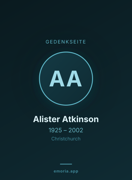 Gedenkportrait von Alister Atkinson