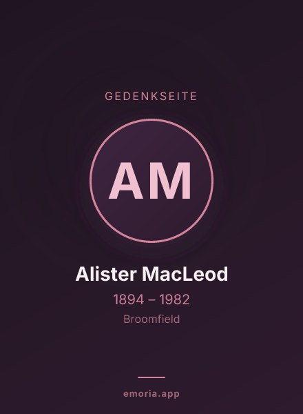 Gedenkportrait von Alister MacLeod
