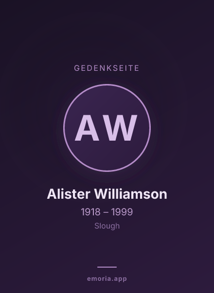 Gedenkportrait von Alister Williamson