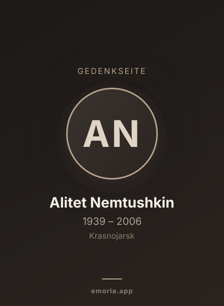 Gedenkportrait von Alitet Nemtushkin