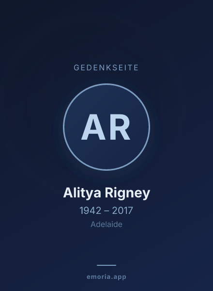 Gedenkportrait von Alitya Rigney