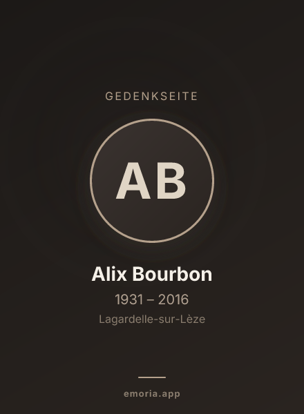 Gedenkportrait von Alix Bourbon