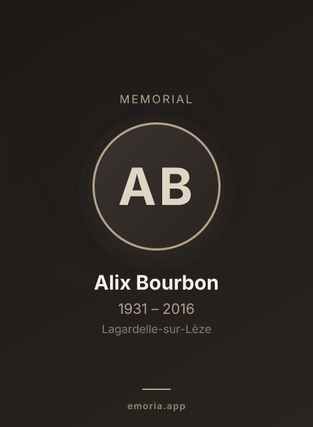 Memorial portrait of Alix Bourbon