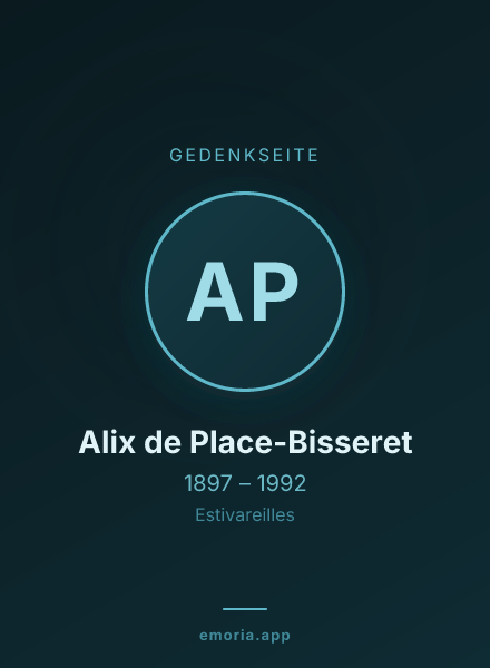 Gedenkportrait von Alix de Place-Bisseret