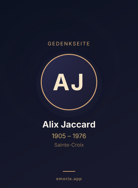 Gedenkportrait von Alix Jaccard