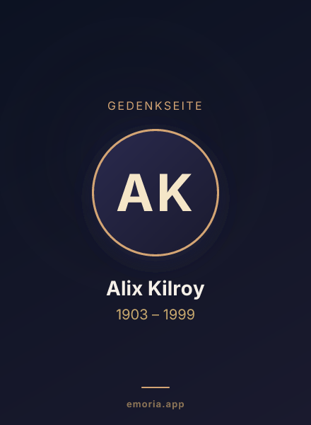 Gedenkportrait von Alix Kilroy
