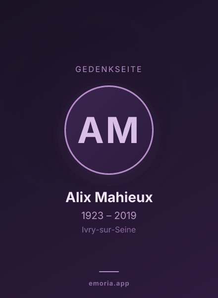 Gedenkportrait von Alix Mahieux