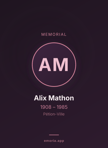 Memorial portrait of Alix Mathon