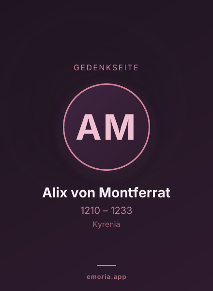 Gedenkportrait von Alix von Montferrat