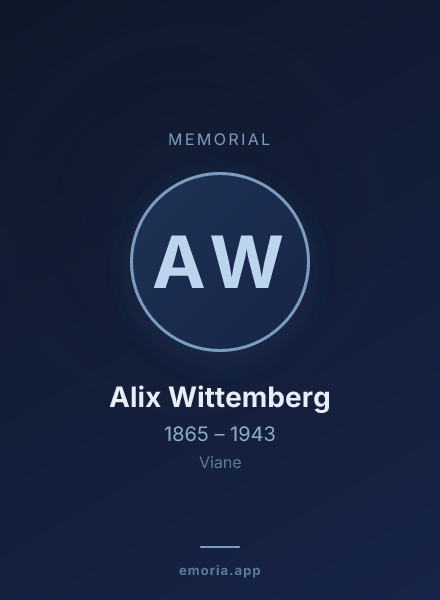 Memorial portrait of Alix Wittemberg