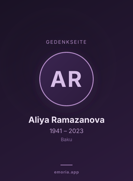 Gedenkportrait von Aliya Ramazanova