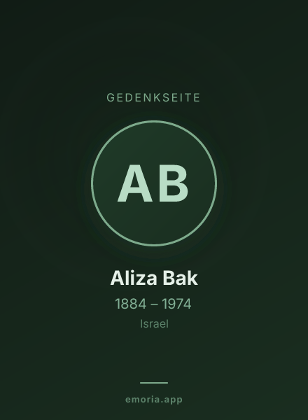 Gedenkportrait von Aliza Bak