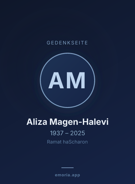 Gedenkportrait von Aliza Magen-Halevi